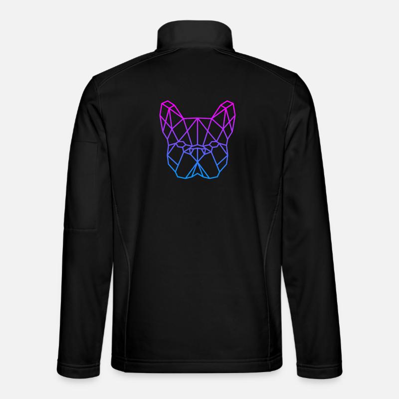 French Bulldog Polygonal Logo Large - Unisex Softshell Jacket - black