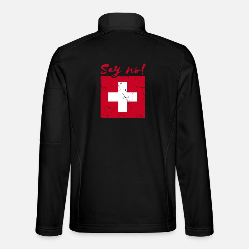Say No Switzerland - Unisex Softshelljacke - Schwarz
