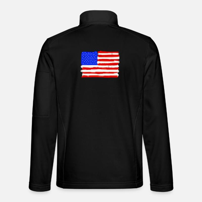 Painted American Flag - Unisex Softshell Jacket - black