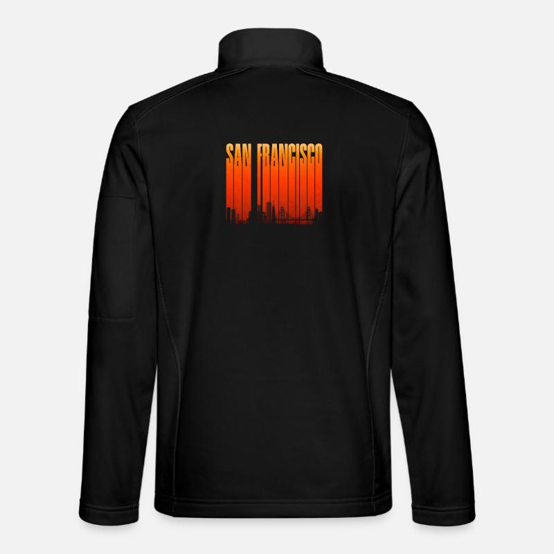 San Francisco Skyline Gradient - Unisex Softshell Jacket - black