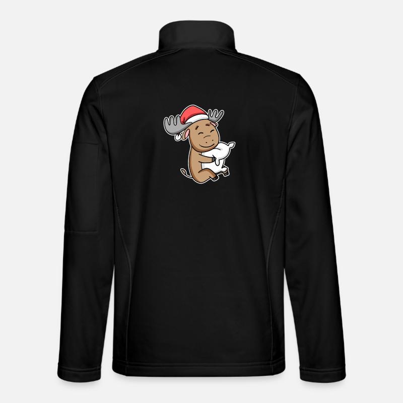 Moose Christmas Sleep Sleep Sleep - Unisex Softshell Jacket - black
