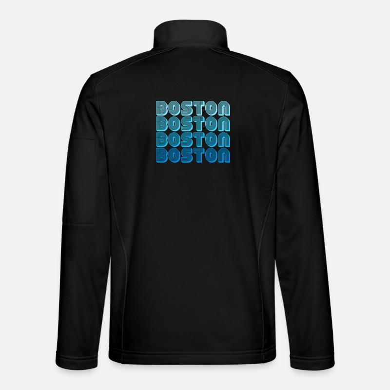 Boston Wiederholungs-Muster Blau Gradient Unisex Softshelljacke