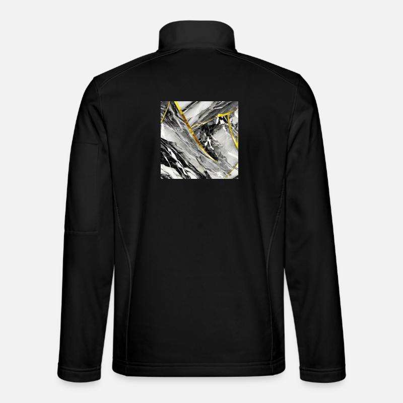 Marble Black Gold Natural Stone - Unisex Softshell Jacket - black