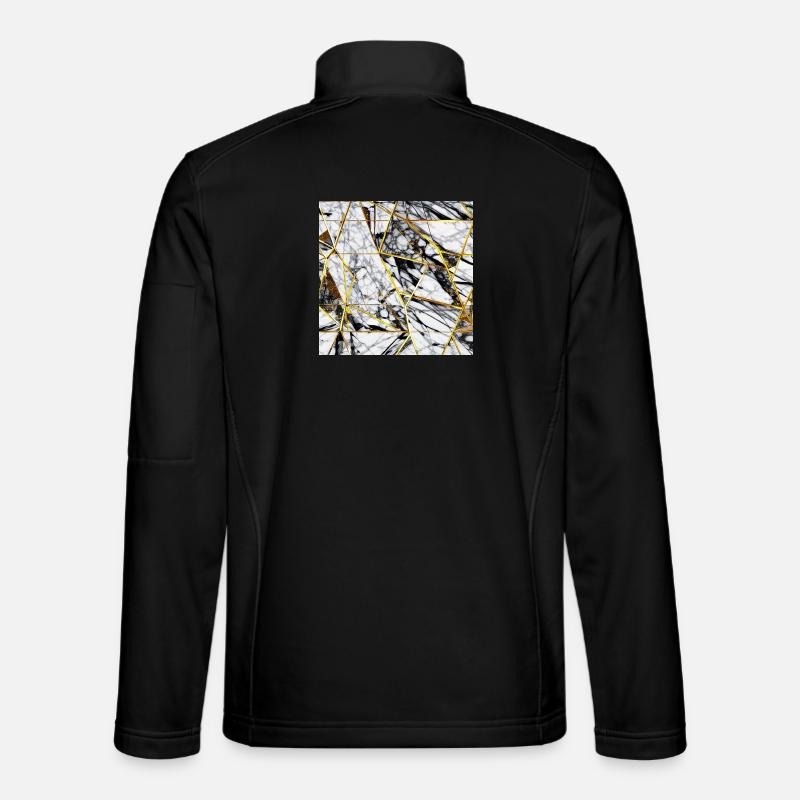 Marbre Noir Blanc Or Texture Veste en tissu softshell Unisexe
