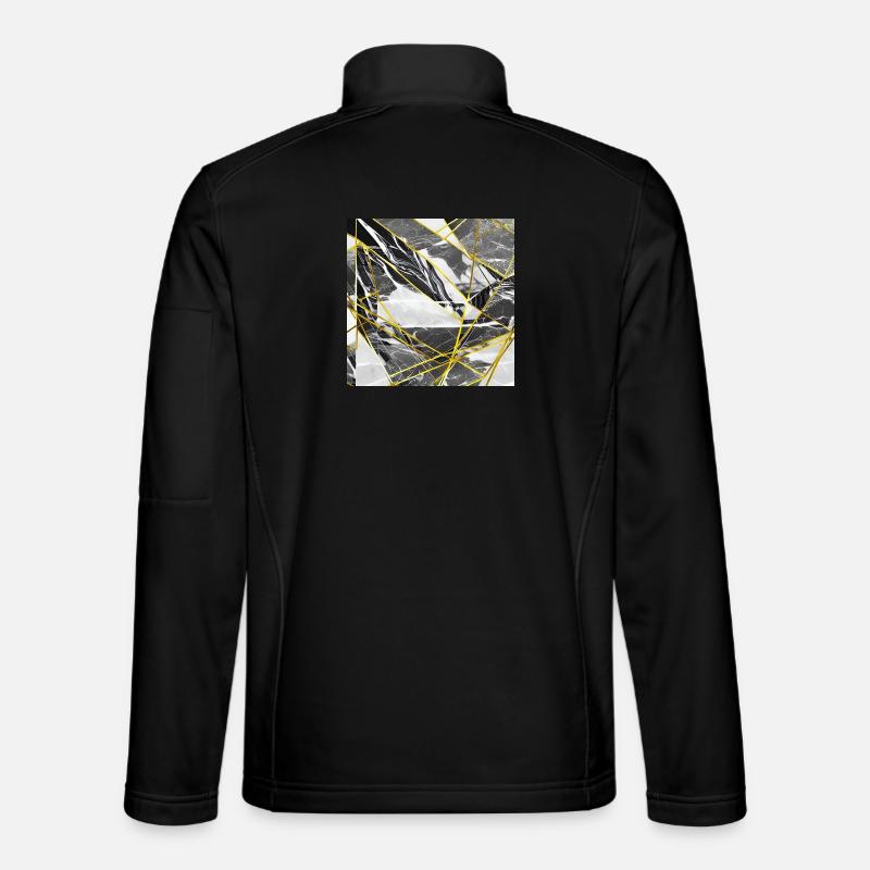 Marbre Or Noir Texture géométrique Veste en tissu softshell Unisexe
