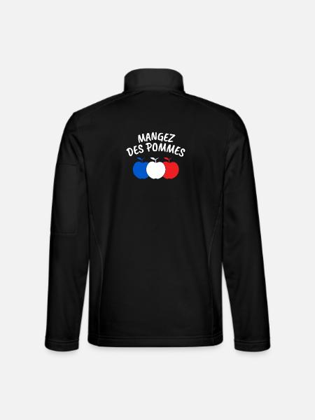 mangez des pommes, pomme - Veste en tissu softshell Unisexe - noir - Dos