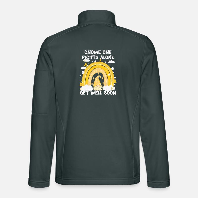 Gnome One Fights Alone Sarcoma Cancer Unisex Softshell Jacket