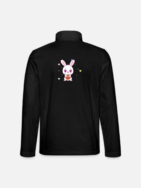 Cute Basketball Bunny - Unisex Softshell Jacket - black
