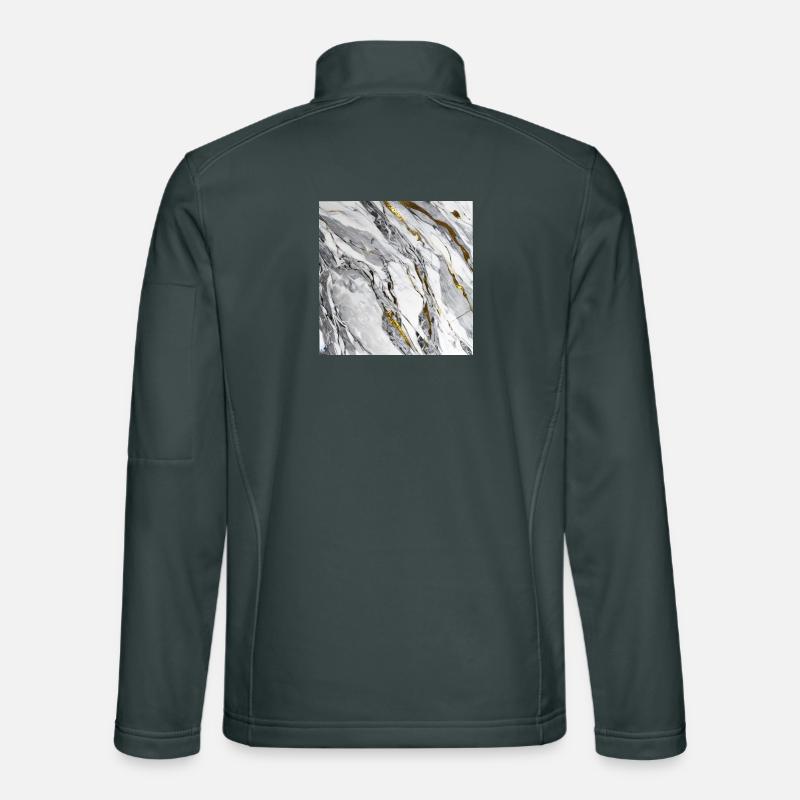 Marbre Pierre Naturelle Or Blanc Texture Veste en tissu softshell Unisexe