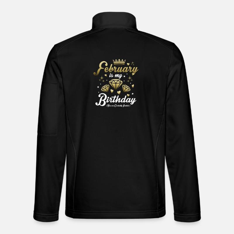 February Birthday Child - Unisex Softshell Jacket - black