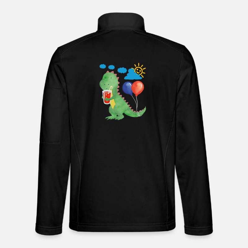 Small dino with refreshment and balloons Unisex Softshell Jacket