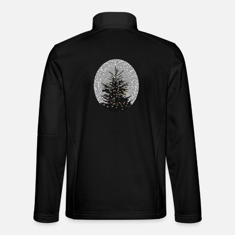 illuminated Christmas tree in the snow Unisex Softshell Jacket