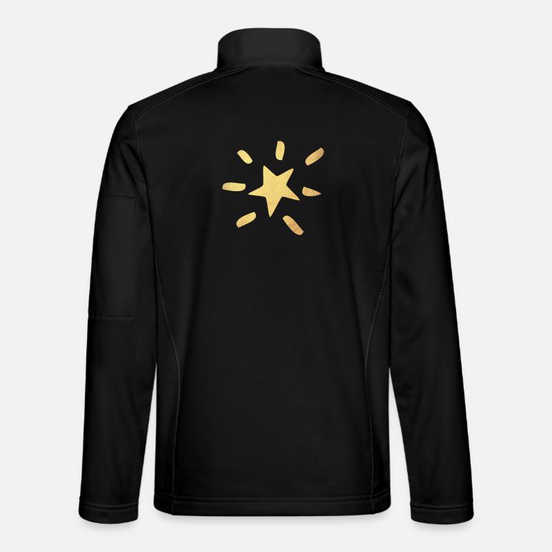 Star Gold Christmas Symbol Comic Xmas Rays Unisex Softshell Jacket
