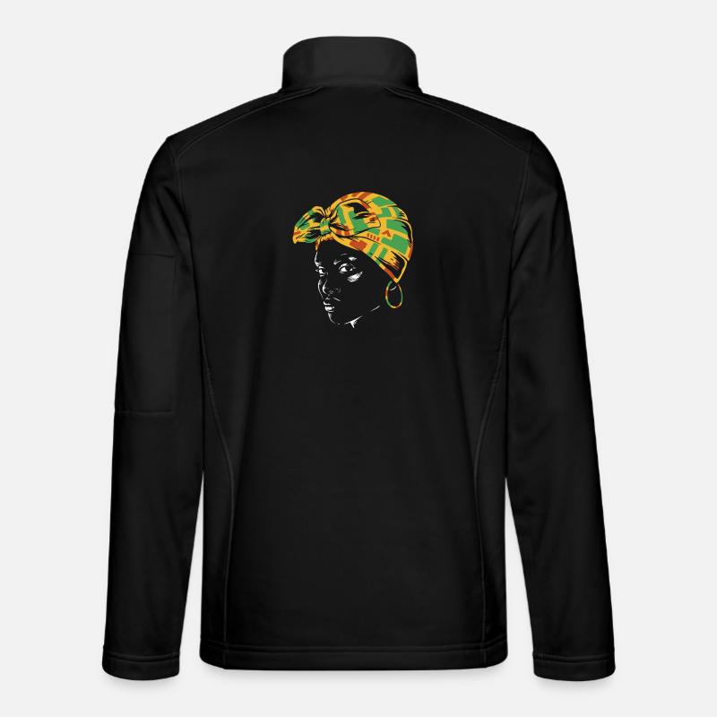Kente Kopfwrap Portrait - Unisex Softshelljacke - Schwarz