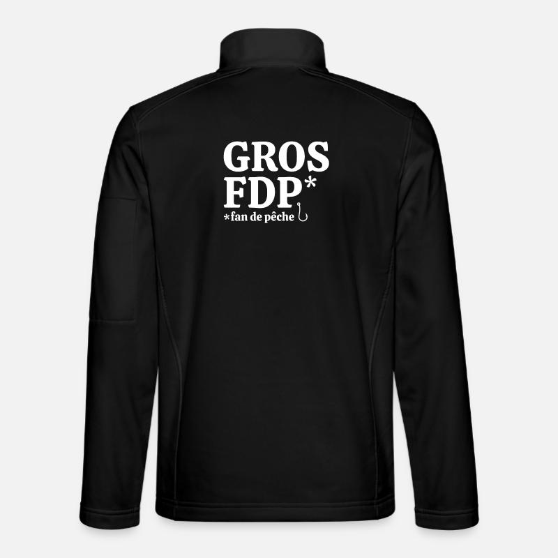 pêche, pêcheur, fan de pêche - Veste en tissu softshell Unisexe - noir