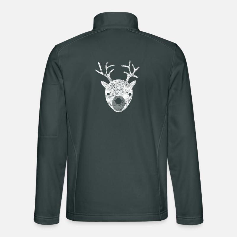 Deer pattern white snow forest christmas skandi Unisex Softshell Jacket