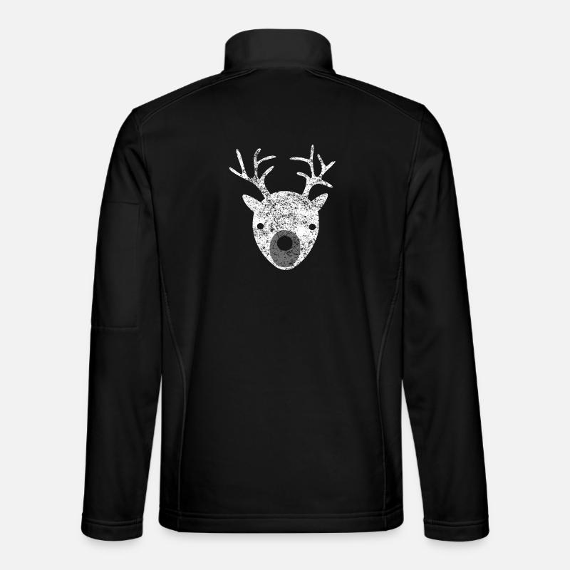 Deer pattern white snow forest christmas skandi Unisex Softshell Jacket
