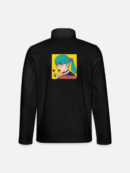 Teal Haar Pop-Art Heldin - Unisex Softshelljacke - Schwarz - Hinten