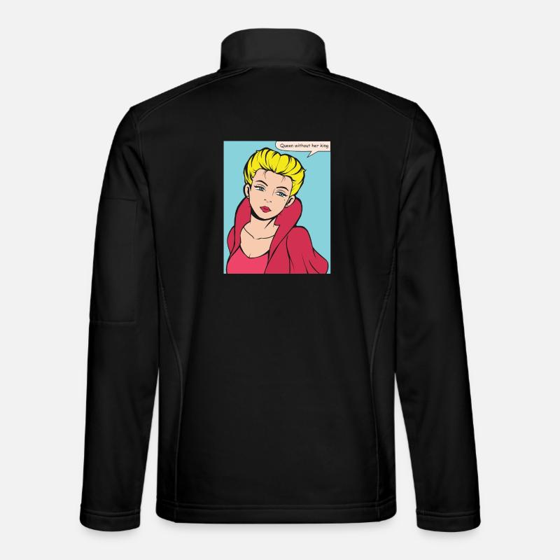 Queen Without King Pop Art - Unisex Softshell Jacket - black