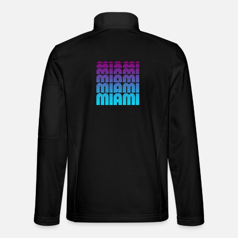 Miami Gradient Grid - Unisex Softshell Jacket - black