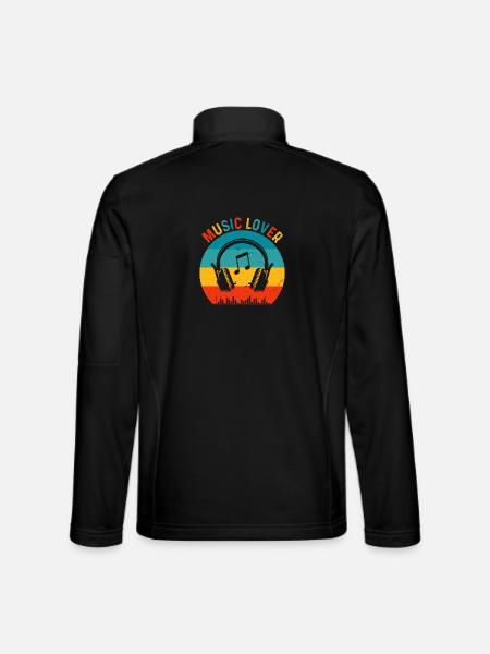 Musikliebe Retro Kopfhörer - Unisex Softshelljacke - Schwarz