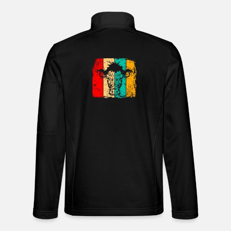Kuh retro - Unisex Softshelljacke - Schwarz