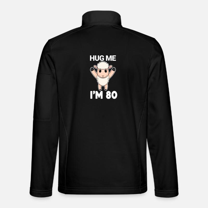 80 birthday - 80 years - hug - Unisex Softshell Jacket - black