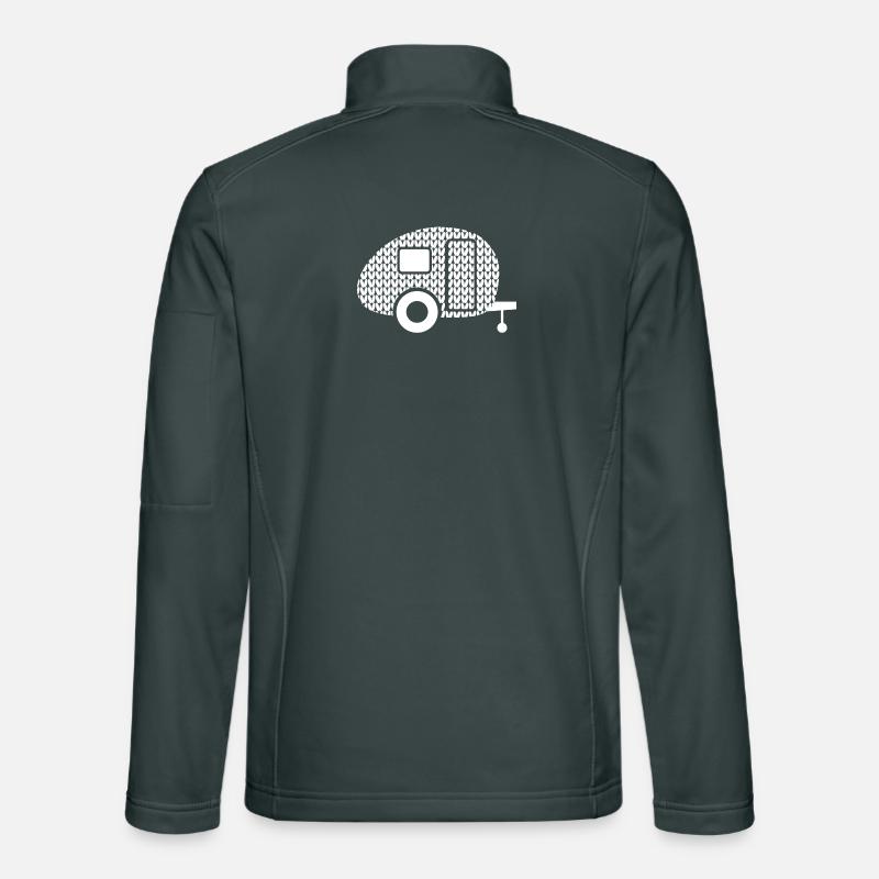 Caravan Camping Strickmuster Winter Wohnwagen Unisex Softshelljacke