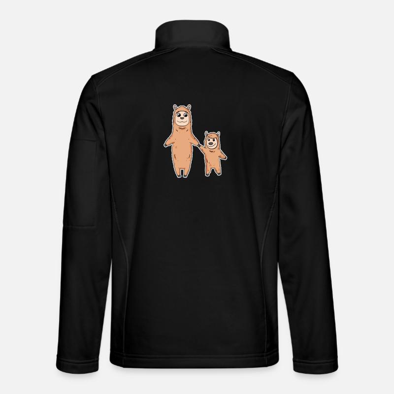 Lama avec bébé lama - Veste en tissu softshell Unisexe - noir