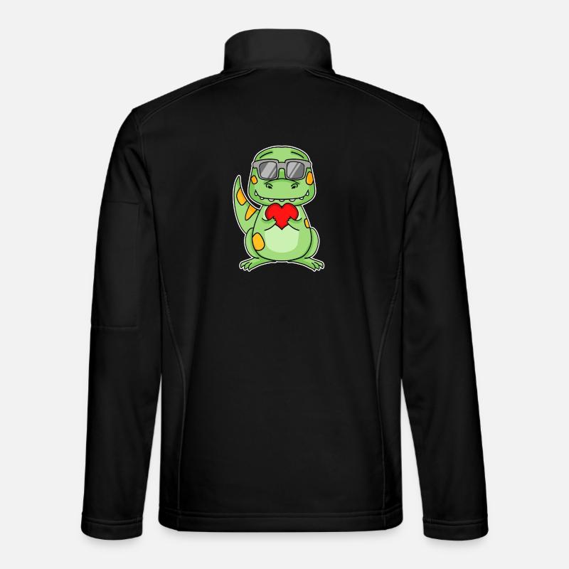 Dinosaurs with Heart - Love Romantic - Unisex Softshell Jacket - black