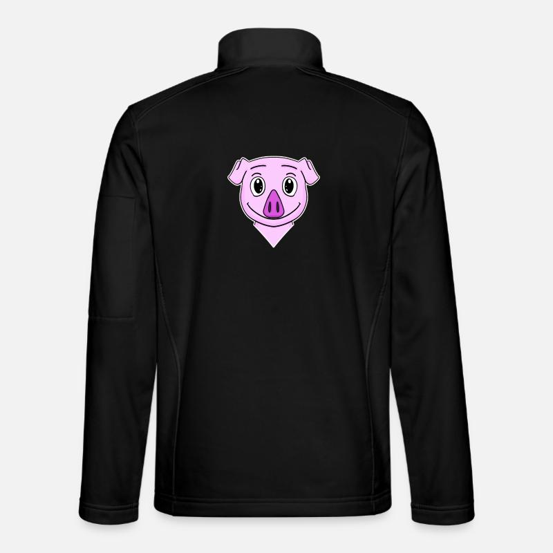 Schwein Kopf Tier - Unisex Softshelljacke - Schwarz