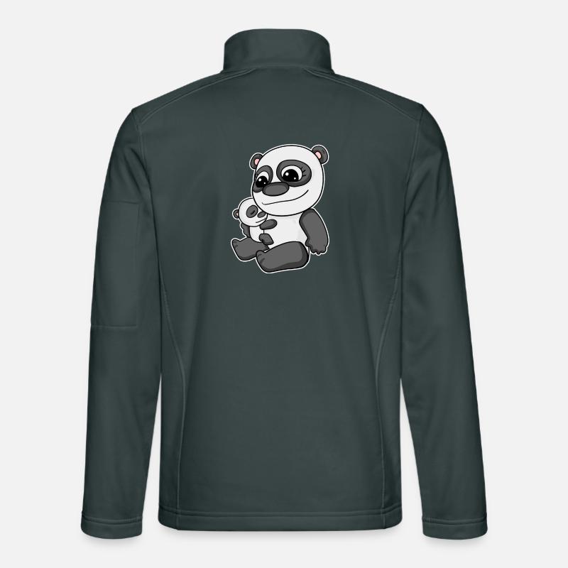 Famille - Panda avec bébé panda Veste en tissu softshell Unisexe