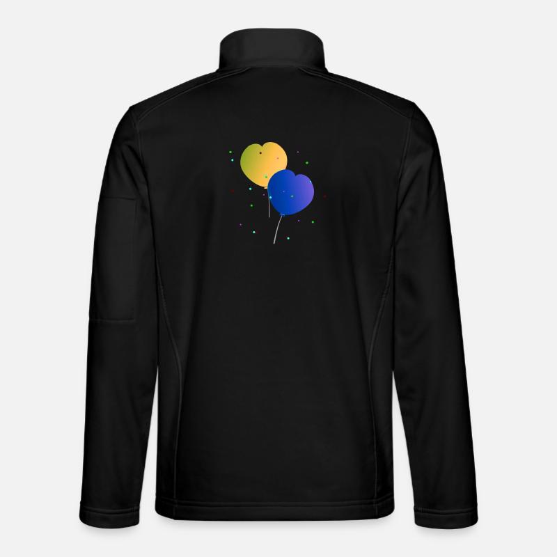 Ballons, Luftballonherzen - Unisex Softshelljacke - Schwarz
