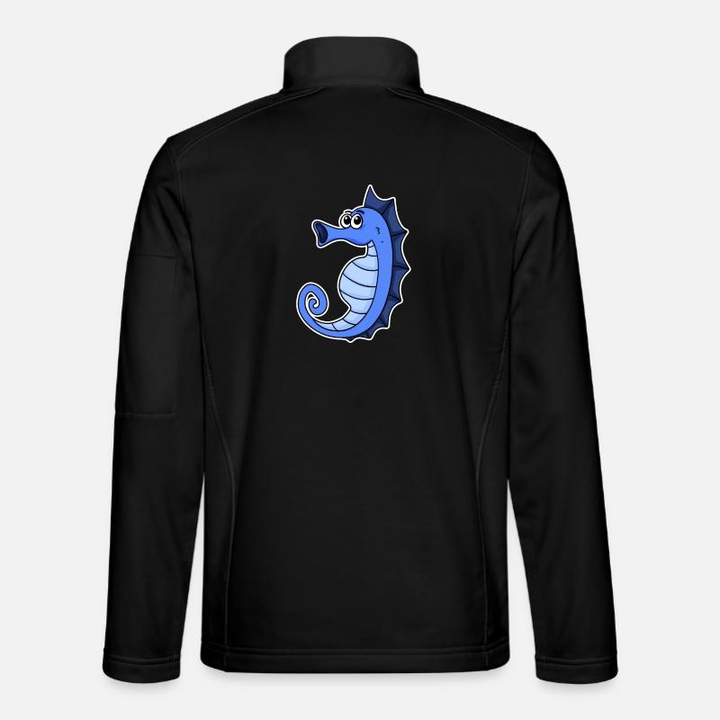 Seahorse Blue - Unisex Softshell Jacket - black