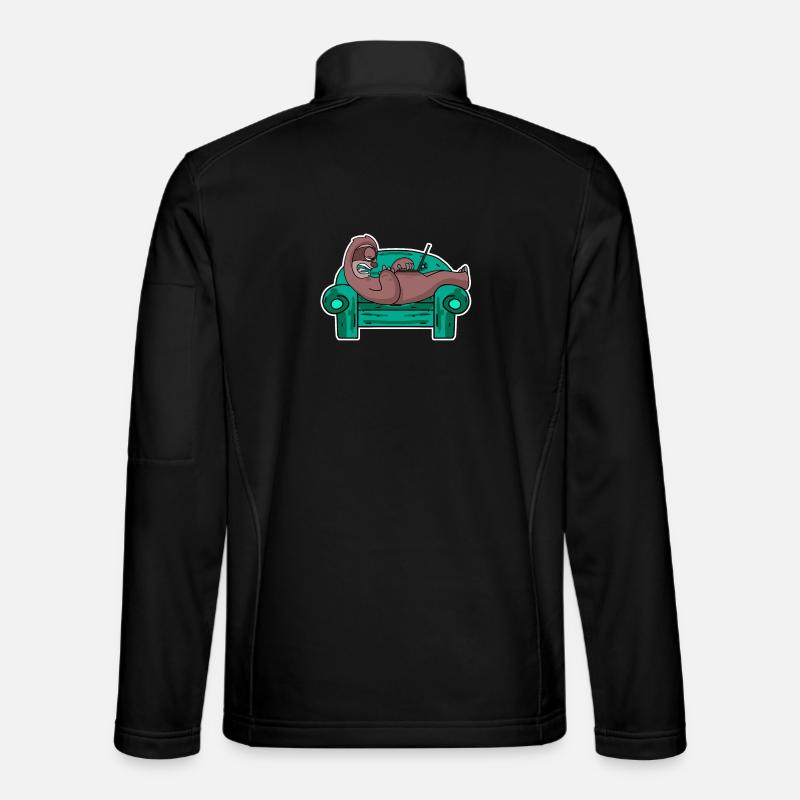 Sloth on sofa laptop staff Unisex Softshell Jacket