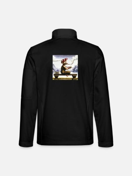 Peinture ukiyo-e d’un homme fumant. - Veste en tissu softshell Unisexe - noir - Dos