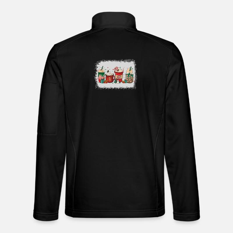 Christmas coffee cup bleached - Unisex Softshell Jacket - black