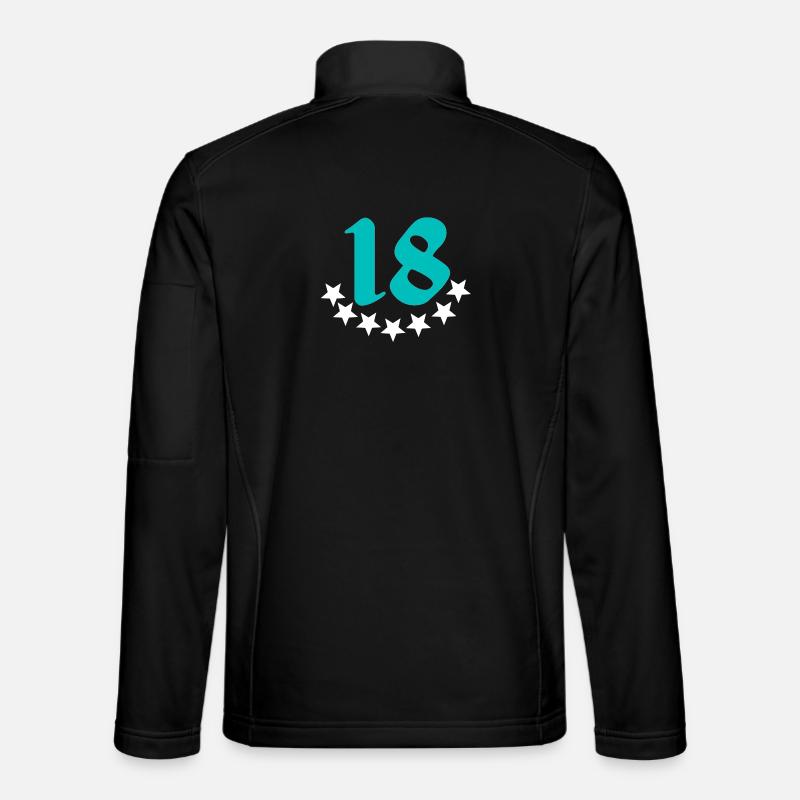 geschenkidee, 18 mit sternenmuster - Unisex Softshelljacke - Schwarz