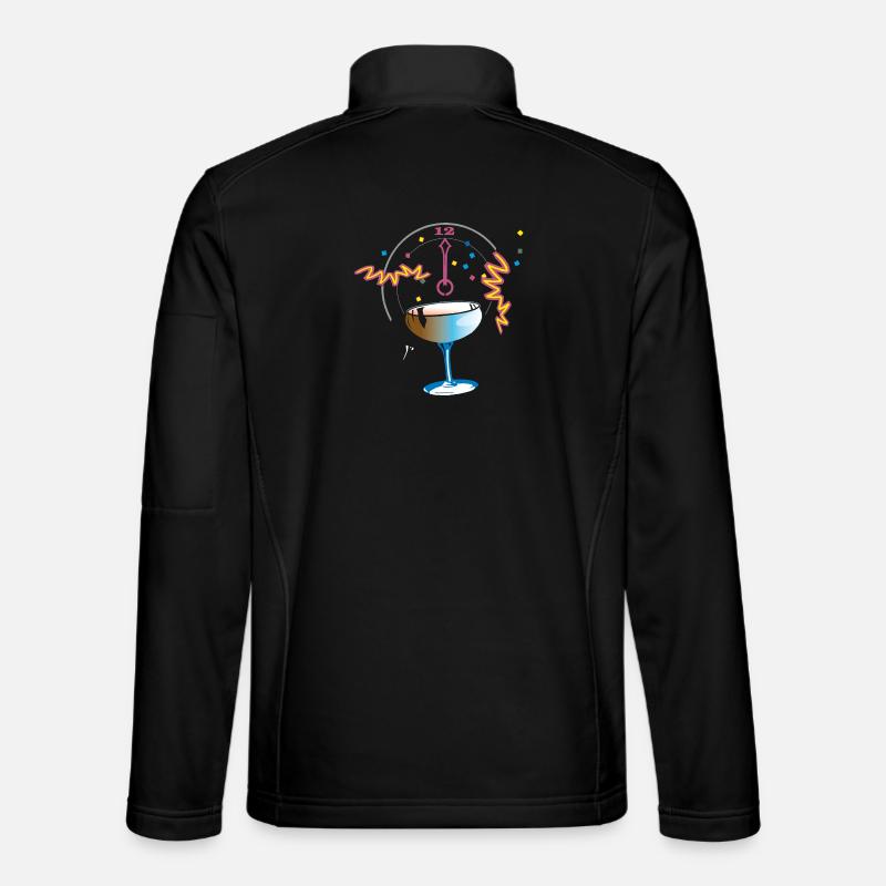 Neujahr Anstossen Konfetti - Unisex Softshelljacke - Schwarz
