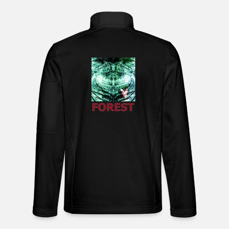 Forest Reflection and Butterfly - Unisex Softshell Jacket - black