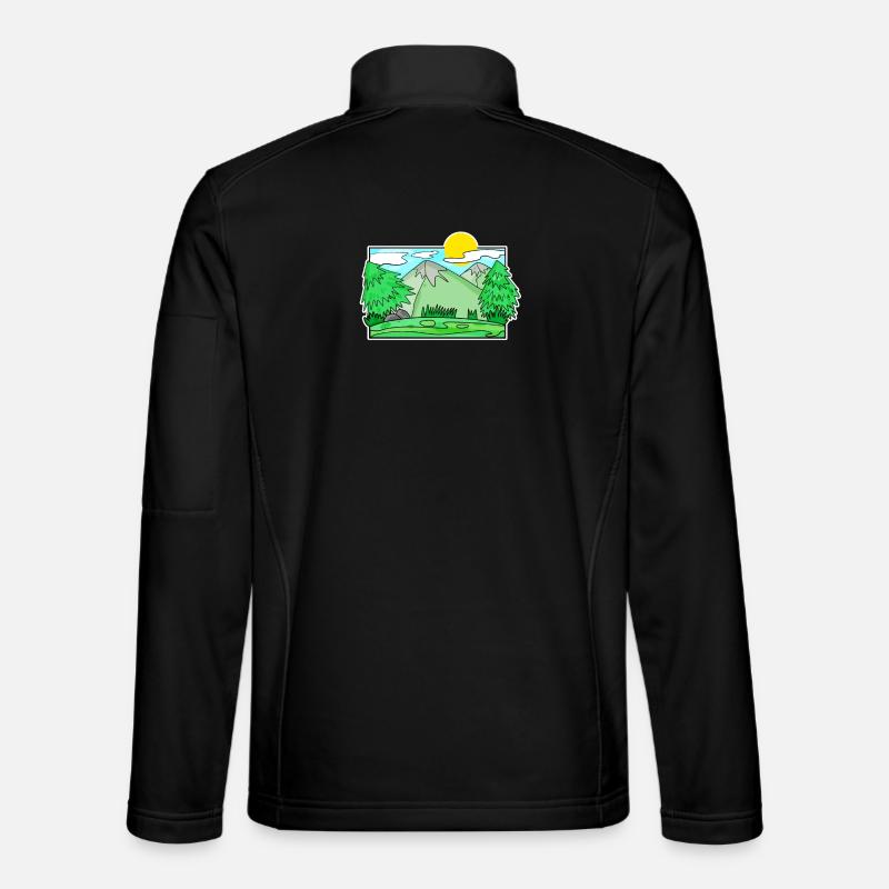 Mountain Mountains Mountain Peaks Forest Unisex Softshell Jacket
