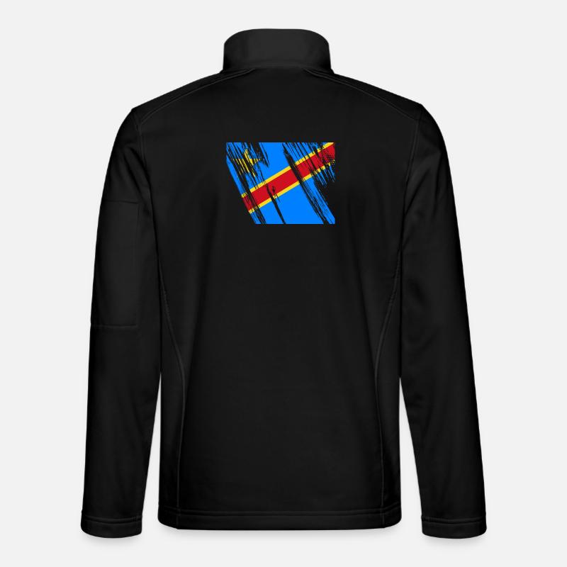 Kongo Flagge - Unisex Softshelljacke - Schwarz