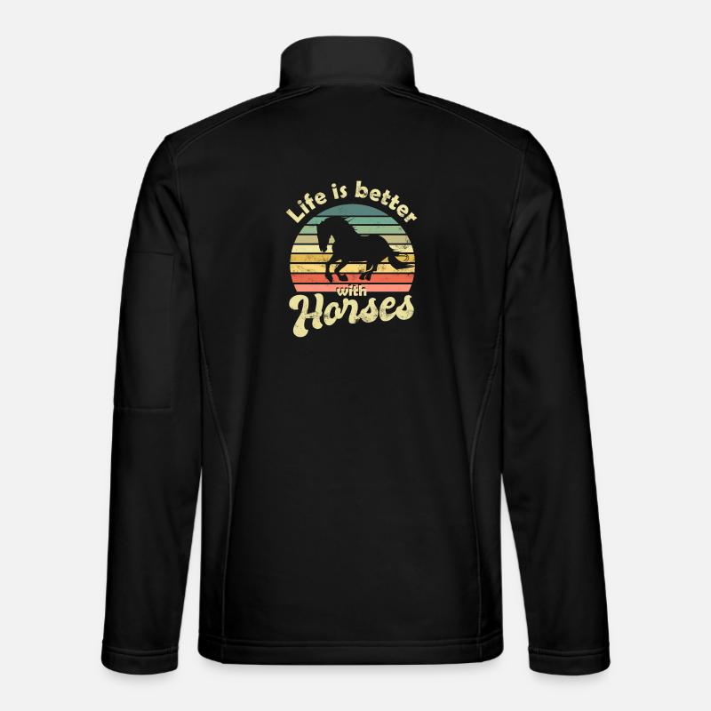 Pferd Pferde - Unisex Softshelljacke - Schwarz