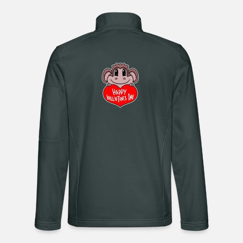 Valentinstag Herz Affe Unisex Softshelljacke