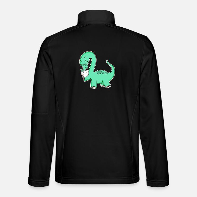 Dinosaure avec bébé dinosaure Veste en tissu softshell Unisexe