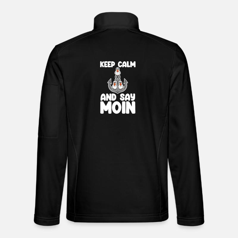 Nordsee Plattdeutsch Spruch Moin Möwe Anker Unisex Softshelljacke