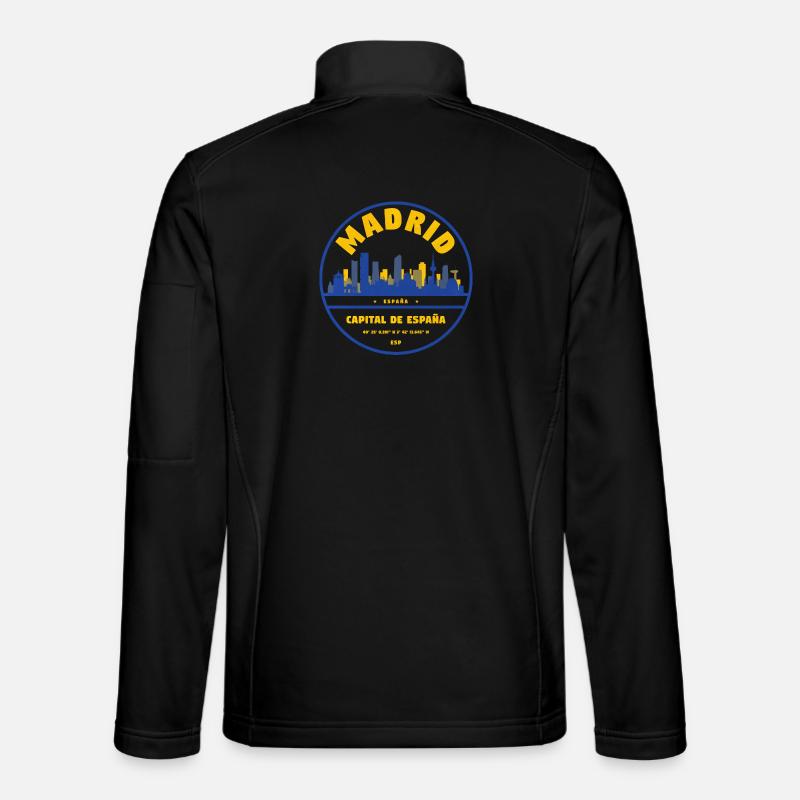 Madrid Skyline Emblem – Hauptstadt Spanien - Unisex Softshelljacke - Schwarz