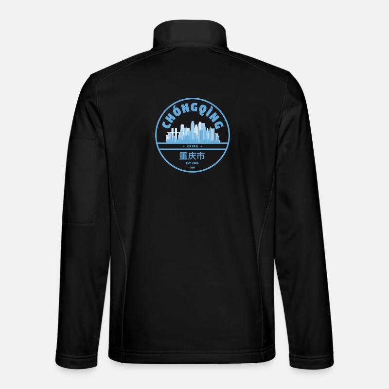 Chongqing Skyline Silhouette - Unisex Softshelljacke - Schwarz