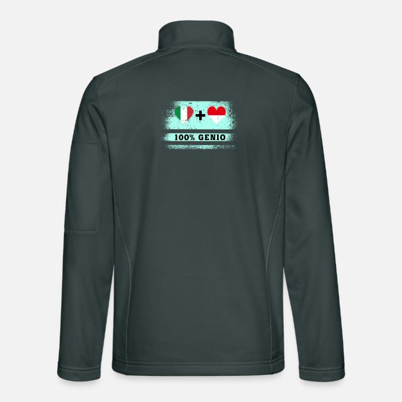 Italy and Indonesia 100% Flag Engineers Unisex Softshell Jacket