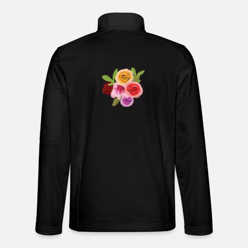 Aquarell Blumen Illustration - Unisex Softshelljacke - Schwarz